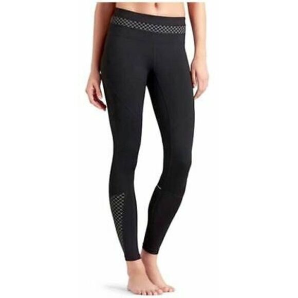 Athleta Black Miles Compression Reflective Leggings - Picture 1 of 11